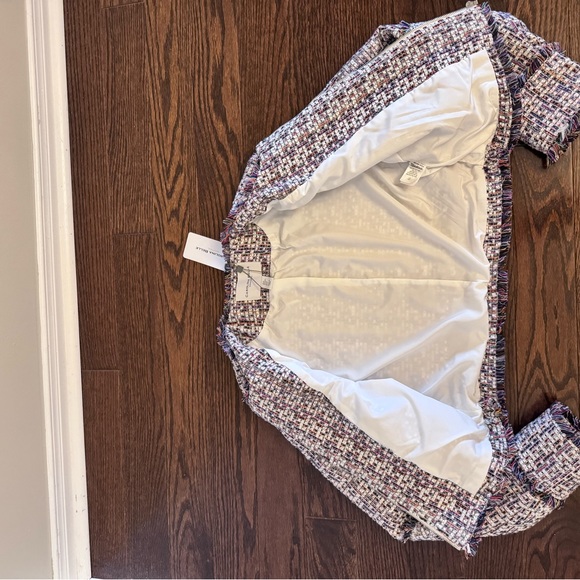 Carolina Belle Montreal Tweed Cropped Blazer Jacket Medium - Picture 7 of 9